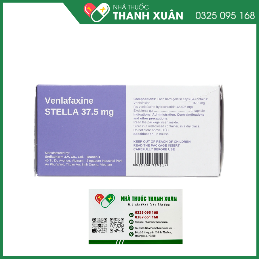 Venlafaxine Stella 37.5mg điều trị các cơn trầm cảm nặng